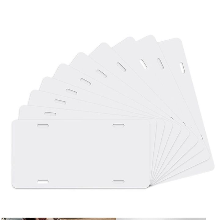 10-pack-sublimation-license-plate-blanks-metal-aluminum-automotive-front-license-plate-tag-diy-sublimation-blank