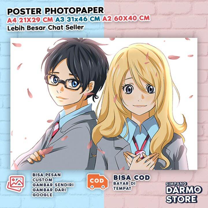Poster Your Lie in April Anime Shigatsu wa Kimi no Uso Kaori Kousei