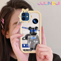 Jlingji เคสสำหรับ iPhone 12 iPhone 12 Pro Max เบียร์ดำพื้นที่แฟชั่นสีสันสดใสน่ารักเลนส์กล้องถ่ายรูปแบบนิ่มมอนสเตอร์น้อยซิลิโคนเคสใสกันกระแทกแบบใสง่าย