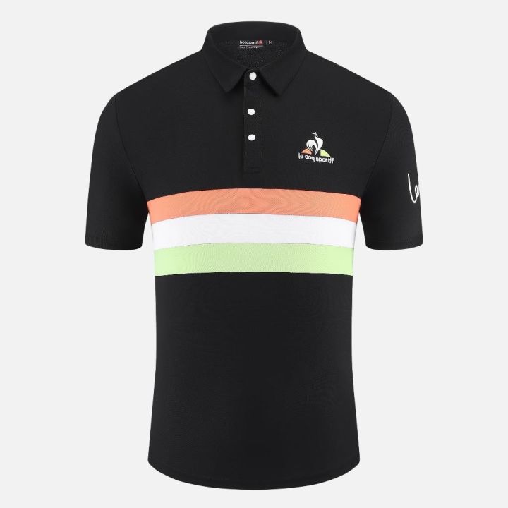 lecoqsportif-เสื้อโปโลลดราคาแบบแห้งเร็วสวมใส่สบายในช่วงซัมเมอร์