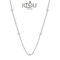 IOGOU Choker 925เงินสเตอร์ลิงรอบ2.5มม. D สี Moissanite สร้อยคอผู้หญิงสาวบริสุทธิ์ของขวัญโซ่ยาว16 2นิ้ว