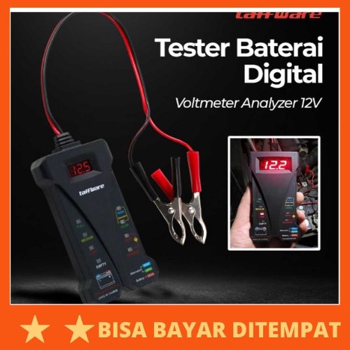 Tester Baterai Digital Voltmeter Analyzer 12V / Alat Cek Tes Tester