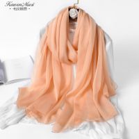 Hot sell Silk scarves long scarf to send mother qiu dong female pure color joker mulberry silk fabric soft hangzhou silk shawl