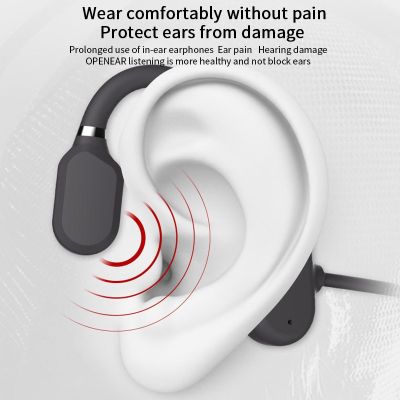 Bone Conduction Headphone Not In-ear Sports Earphones Bluetooth-compatible Wireless Waterproof Comfortable Ear Hook Light Weight
