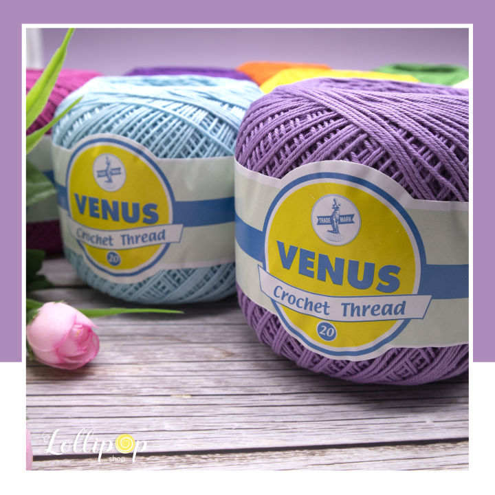 ด้ายถักหุ้มหูกระเป๋า-venus-cotton-เบอร์-20-ด้ายวีนัสคอตตอน-cotton-thread