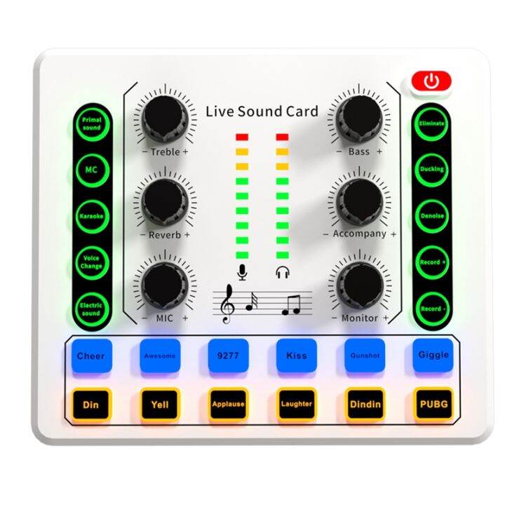 Live Sound Card Plastic White Live Sound Card M Wireless Bluetooth