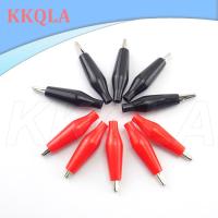 QKKQLA 10pcs Test Alligator Clip 28MM Black Red Cover Crocodile Testing Electrical for Meter Probe Clamp DIY Plastic Metal