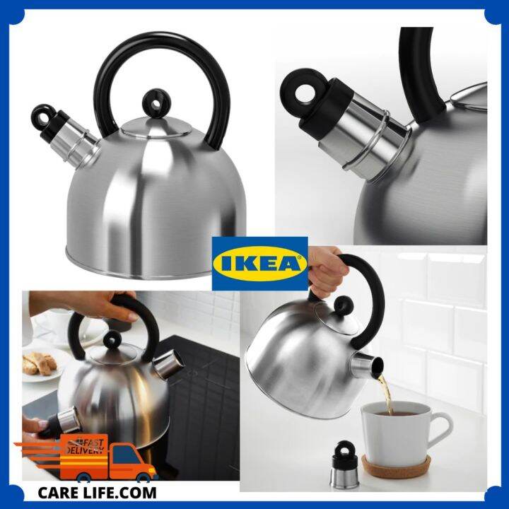 IKEA CEREK/Keluli tahan karat / Kettle/stainless steel/ black /2 l