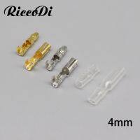 ✆▲℗ 100-1000Pcs 4 Bullet Terminal Car Electrical Wire Connector Diameter 4mm Pin Terminals And Rubber Sleeve In Tin Plated Or Brass