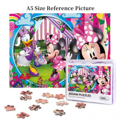 Minnie Happy Helpers Wooden Jigsaw Puzzle 500 Pieces Educational Toy Painting Art Decor Decompression toys 500pcs