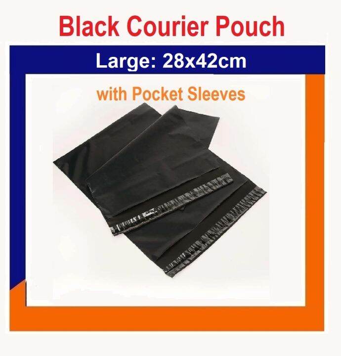 Courier Black Pouch Large (28x42cm) Set of 100 pcs Lazada PH