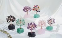 Crystal Tree Stone Base Natural Amethyst Crystals Money Tree Copper Wire Attract Lucky Tree For Positive Energy Gemstone Decor