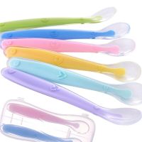 1Pcs Baby Silicone Learning Spoon Baby Accessories Bendable Soft Head Non-slip Safe Spoon Baby Infant Toddler Feeding Tableware Bowl Fork Spoon Sets