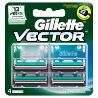 [Mega Sale] Free delivery จัดส่งฟรี Gillette Vector Razor Blades 4pcs. Cash on delivery เก็บเงินปลายทาง