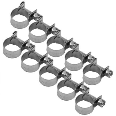 10Pcs/set Mini Hose Clamps Stainless Steel Fuel Line Pipe Hose Clamp Tube Clip Hardware 6-20mm 8 Size Optional Pipe Clips