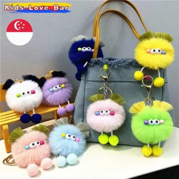 Heart Pom Pom Keychain for Handbag Car Keys Decor Gift Keychain for Women  Men