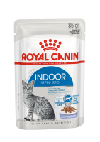 Royal Canin อาหารแมวโตเลี้ยงในบ้าน ชนิดเปียก (INDOOR STERILISED JELLY) 85g x 12 ซอง