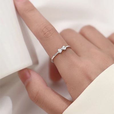 [COD] womens summer light luxury minimalist style niche exquisite sweet fresh bow open ring wholesale