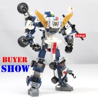 【CW】 2021 NEW BOYS Transformation 6 in 1 City Police Mecha Deformation Guard Robot Enlighten Block Set Kids Educational Building Toys