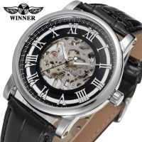 hot style T-WINNER winner watch round Roman numeral belt mens and womens mechanical