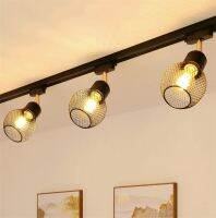 【CW】 Retro Industrial LED Track Lamp E27 Bulbs Iron Ceiling Rail Spotlight For Bar Showroom Clothing Store Cafe Decor