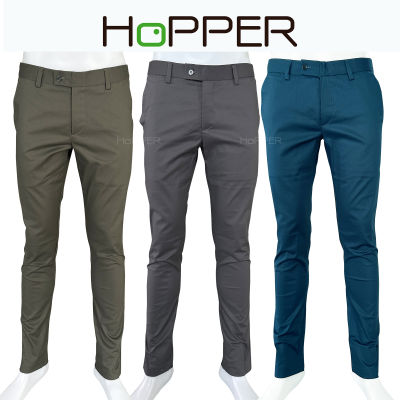 กางเกงสแลคขายาว Hopper Progress เดฟ ผ้ายืดหนา