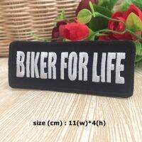 Biker for Life Racing ตัวรีดติดเสื้อ อาร์มรีด อาร์มปัก ตกแต่งเสื้อผ้า หมวก กระเป๋า แจ๊คเก็ตยีนส์ Quote Embroidered Iron on Patch