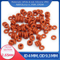 โอริง CS 2.65 มม. ID 4 มม. OD 9.3 มม. วัสดุพร้อมซิลิโคน VMQ NBR FKM EPDM ORing Seal Gaske-Lusjeh