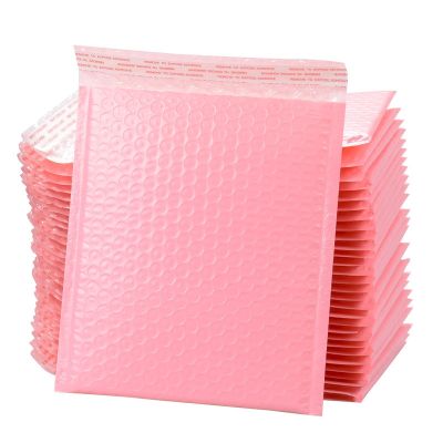 20Pcs Pink Bubble Bags Foam Self Seal Envelope Bag Waterproof Mailers Padded Shipping Bags Christmas Gift Packaging Supplies