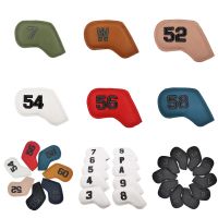 【cw】 club head cover digital gradient golf sand leather iron ball dug protection sleeve ！