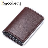 （Layor wallet）  Bycobecy Slim Wallet For Men Automatic Pop Up Credit Card Holder Men Aluminium Alloy Business ID Card Holders Fashion Card Holder