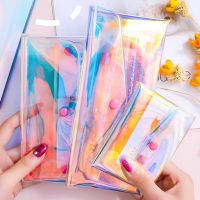 PVC Transparent Storage Bag Women Cosmetic Card Holder Stationery Organizer Portable Bags Toiletry Multifunction Purse Wallet Card Holders