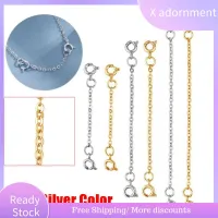 X ADORNMENT สแตนเลสโซ่ Extender ทนทาน กุหลาบทอง การค้นพบเครื่องประดับและส่วนประกอบ เครื่องประดับ สำหรับสร้อยคอสร้อยข้อมือ DIY Extender ห่วงโซ่ความปลอดภัย Extender