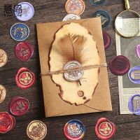 46 Pcs Vintage Antique Sealing Wax Sticker Envelope Seal Stickers For Package Diy Diary Journal Decoration Stickers Labels