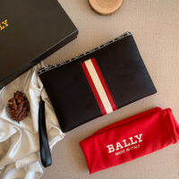 Tas BALLY STRIPE RED CANVAS CLUTCH คลัตช์ นําเข้าจากพรีเมียม คุณภาพสูง สําหรับผู้ชาย