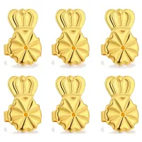 3-Pairs Earring Backs Earring Backs Lifter Adjustable Hypoallergenic Secure Earring Backs for Heavy Earrings, (Gold)