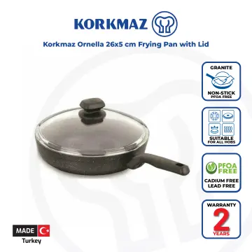 Korkmaz Ornella 7 Piece Non Stick Aluminum Cookware Set in Black