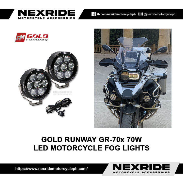 GOLD RUNWAY GR70X 70W LED Auxiliary Motorcycle Fog Lights Trail Riding