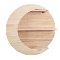1Pc Exquisite Moon Shape Wall Decor Wooden Wall Mounted Storage Rack Holder Wood Hanging Shelves Decoration Home Decor