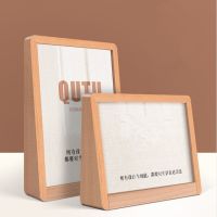 A4 210x297mm Wood Restaurant Table Menu Paper Holder Stand Acrylic Sign Holder Photo Picture Poster Frame