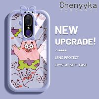 เคส Chenyyka สำหรับ OPPO F11 A9X A9 2019เคสลายการ์ตูนปลาดาวแพททริกสีสันสดใสน่ารักมอนสเตอร์ตัวเล็กๆเคสโทรศัพท์โปร่งใสเลนส์กล้องถ่ายรูปแบบนิ่มซิลิโคนกันกระแทกเคสป้องกันแบบใส