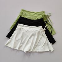 Sports Yoga Skirt Badminton Tennis Skirt Pants Half-body Quick Drying Pocket Skirt Side Split Strap Skirt Pants For Outwear