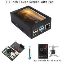 Raspberry Pi 4 Model B 3.5 inch Touch Screen 50FPS 480x320 LCD with Cooling Fan ABS Case Heat Sinks for Raspberry Pi 4