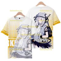 2023 New2023ใหม่อะนิเมะ Arknights Medicptilopsiswhisperainspectre T เสื้อผู้ชายแฟชั่นผู้หญิงหลวม3D พิมพ์ Unisex ลำลองแขนสั้นคอสเพลย์