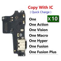 10Pcs Dock Connector USB Charger พอร์ตชาร์จ Flex Cable Microphone Board สําหรับ Motorola Moto One Hyper Macro Fusion Plus Action