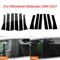 6ชิ้นรถหน้าต่างเสาโพสต์สำหรับมิตซูบิชิ O Utlander 2006 2007-2020 2021 2022 2023รูปลอกหน้าต่างตัดปก BC คอลัมน์สติ๊กเกอร์