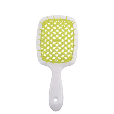 1Pc White Handle Green Hollowed Out Massage Hair Comb Salon Hair Styling Tools Large Plate Combs Hair Brushes Girl Ponytail Comb
