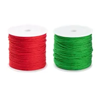 2 Roll Green &amp; Red Nylon Thread for Christmas Themed Decoration Mixed Color 1mm, about 87.48 yards(80m)roll 1 rollcolor