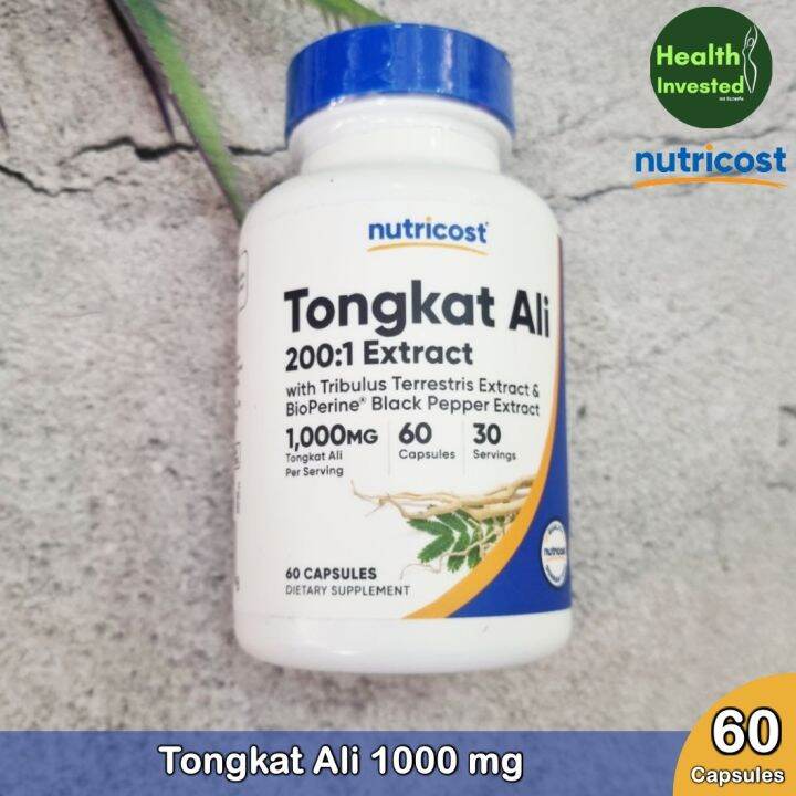 Tongkat Ali 1000 mg 60 Capsules อาหารเสริมสำหรับเพศชาย รากปลาไหลเผือก ต
