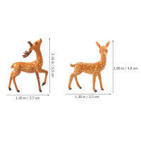 Zecetim 4PCS กวางรุ่นเครื่องประดับกวางขนาดเล็ก Bonsai Deer Decorations Garden Deer Miniatures